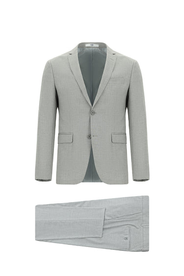 Açık Gri Super Slim Fit Ekstra Dar Kesim Klasik Takım Elbise