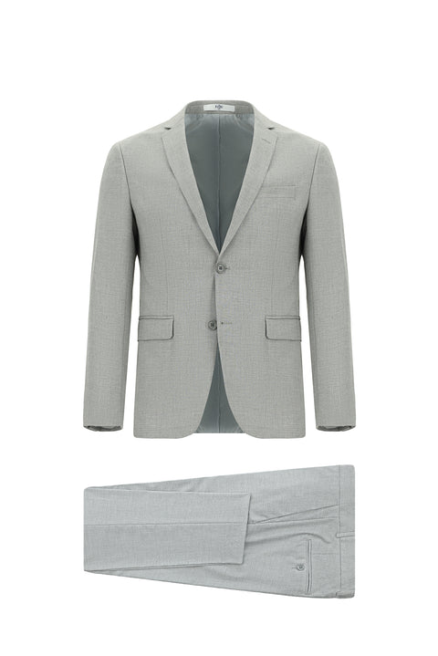 Açık Gri 7 Drop Super Slim Fit Eksra Dar Kesim Takım Elbise