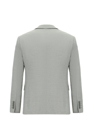 Açık Gri Relaxed Fit Rahat Kesim Klasik Takım Elbise