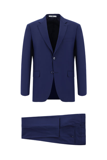  Koyu Lacivert Slim Fit Dar Kesim Klasik Takım Elbise