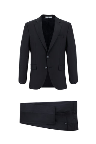  Koyu Lacivert 7 Drop Slim Fit Dar Kesim Tak?m Elbise-Ki??l?