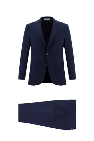  Koyu Lacivert Super Slim Fit Ekstra Dar Kesim Klasik Desenli Takım Elbise