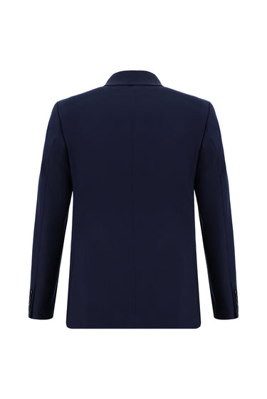  Koyu Lacivert Super Slim Fit Ekstra Dar Kesim Klasik Desenli Takım Elbise
