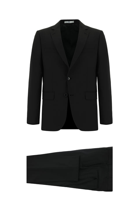 Siyah 7 Drop Super Slim Fit Eksra Dar Kesim Takım Elbise