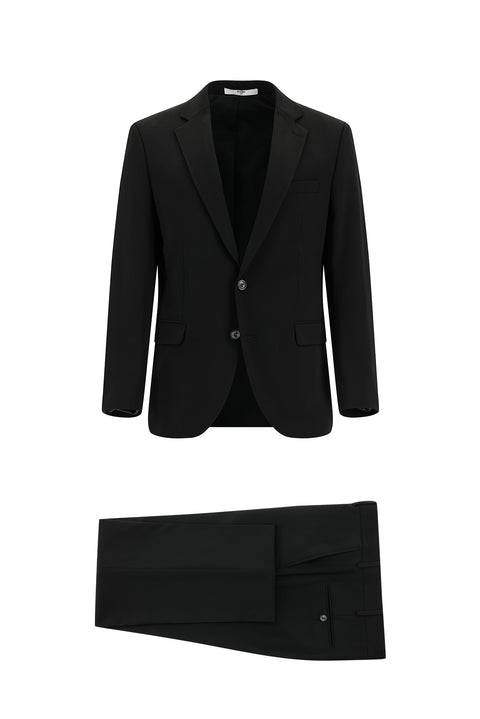 Siyah 8 Drop Long Slim Fit Uzun Dar Kesim Takım Elbise