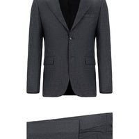 Orta Füme Slim Fit Dar Kesim Klasik Takım Elbise