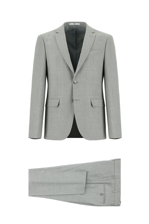 Açık Gri 7 Drop Super Slim Fit Eksra Dar Kesim Takım Elbise