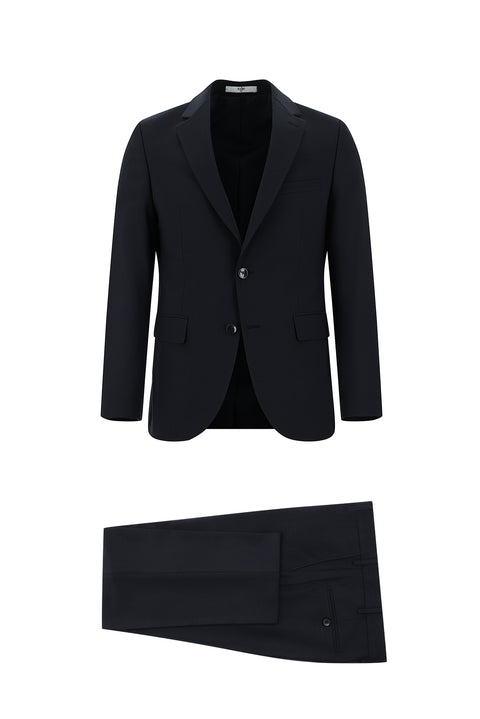 Koyu Lacivert 7 Drop Super Slim Fit Eksra Dar Kesim Takım Elbise