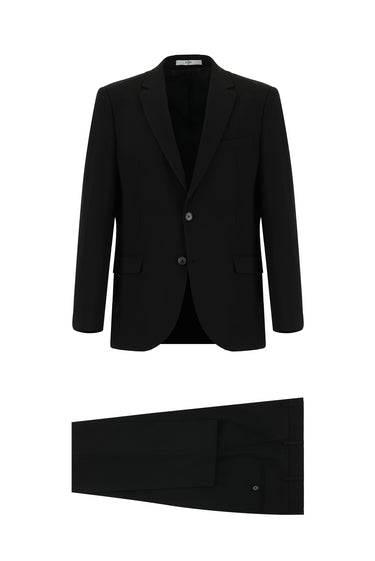 Siyah Slim Fit Dar Kesim Klasik Takım Elbise