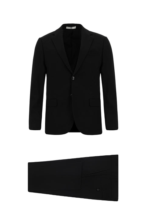 Siyah 7 Drop Super Slim Fit Eksra Dar Kesim Takım Elbise