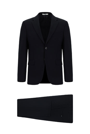 Siyah Lacivert 7 Drop Super Slim Fit Eksra Dar Kesim Takım Elbise