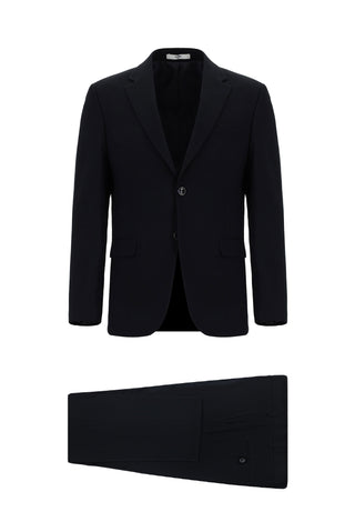  Siyah Lacivert Slim Fit Dar Kesim Klasik Takım Elbise