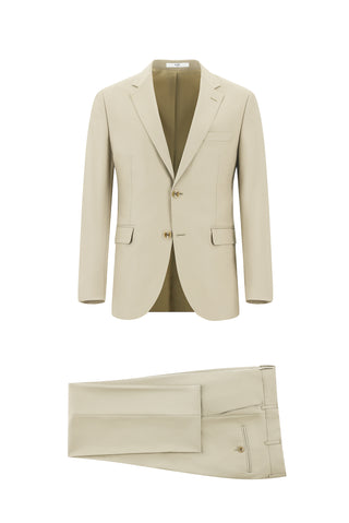 Açık Bej 7 Drop Slim Fit Dar Kesim Takım Elbise