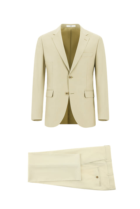 Krem 7 Drop Slim Fit Dar Kesim Takım Elbise