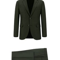 Koyu Haki Slim Fit Dar Kesim Klasik Takım Elbise