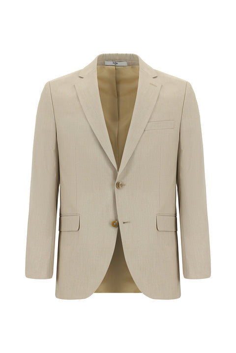 Orta Bej 7 Drop Slim Fit Dar Kesim Takım Elbise