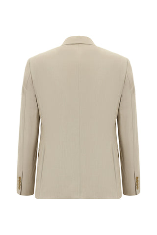  Orta Bej Slim Fit Dar Kesim Klasik Takım Elbise