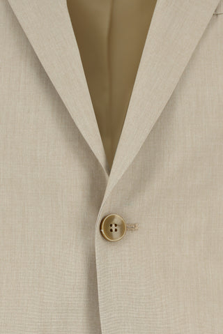  Orta Bej Slim Fit Dar Kesim Klasik Takım Elbise