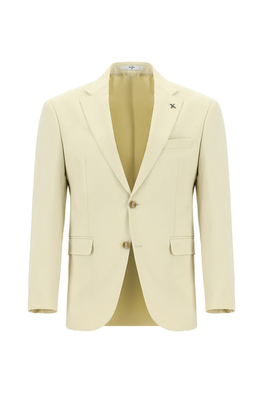  Krem Slim Fit Dar Kesim Klasik Takım Elbise
