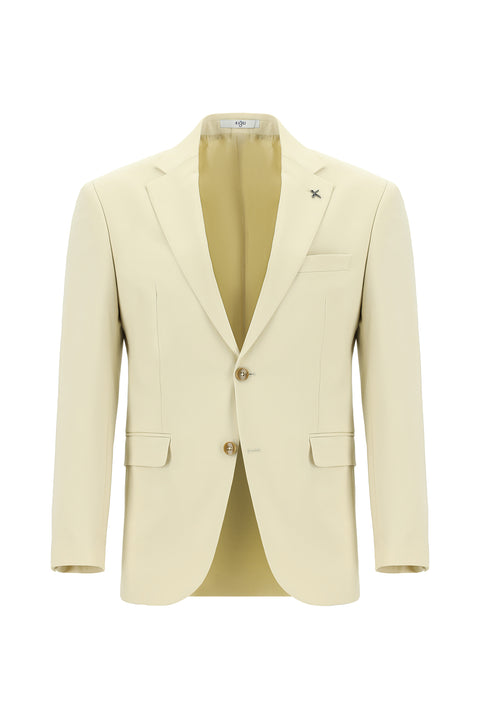 Krem 7 Drop Slim Fit Dar Kesim Takım Elbise