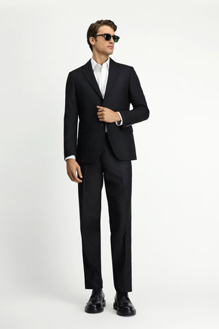  Siyah 8 Drop Muscle Fit Uzun Atletik Kesim Mono Yaka Takım Elbise