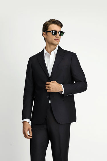  Siyah Regular Long Fit Uzun Klasik Kesim Takım Elbise