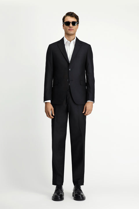 Siyah 7 Drop Slim Fit Dar Kesim Mono Yaka Takım Elbise