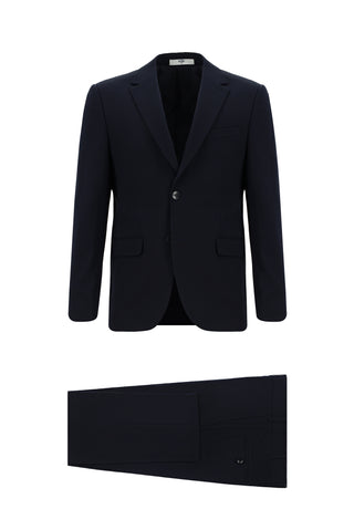  Koyu Lacivert 4 Drop Relaxed Fit Rahat Kesim Mevsimlik Likralı Esnek Takım Elbise