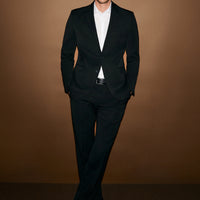 Siyah 4 Drop Relaxed Fit Rahat Kesim Mevsimlik Likralı Esnek Takım Elbise