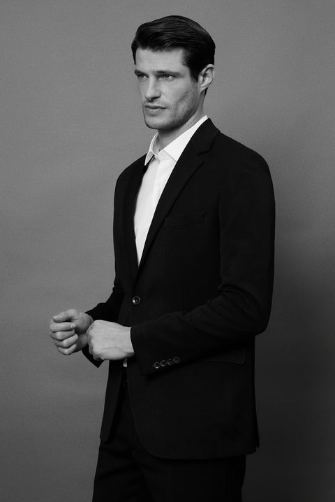 Siyah 7 Drop Super Slim Fit Eksra Dar Kesim Mevsimlik Likralı Esnek Takım Elbise