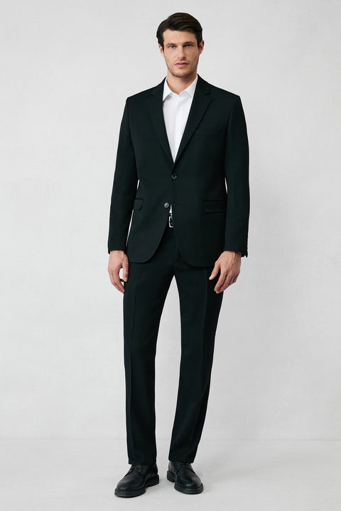 Siyah 7 Drop Super Slim Fit Eksra Dar Kesim Mevsimlik Likralı Esnek Takım Elbise