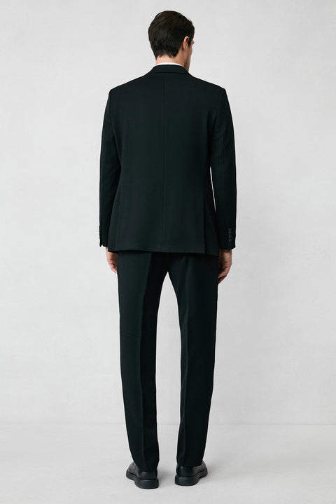 Siyah 4 Drop Relaxed Fit Rahat Kesim Mevsimlik Likralı Esnek Takım Elbise