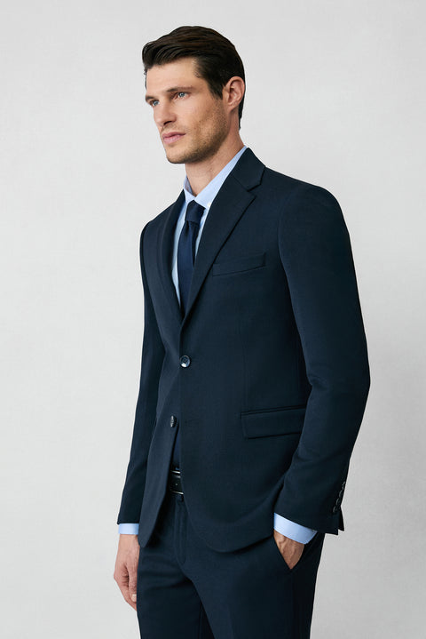 Koyu Lacivert 7 Drop Super Slim Fit Eksra Dar Kesim Mevsimlik Likralı Esnek Takım Elbise