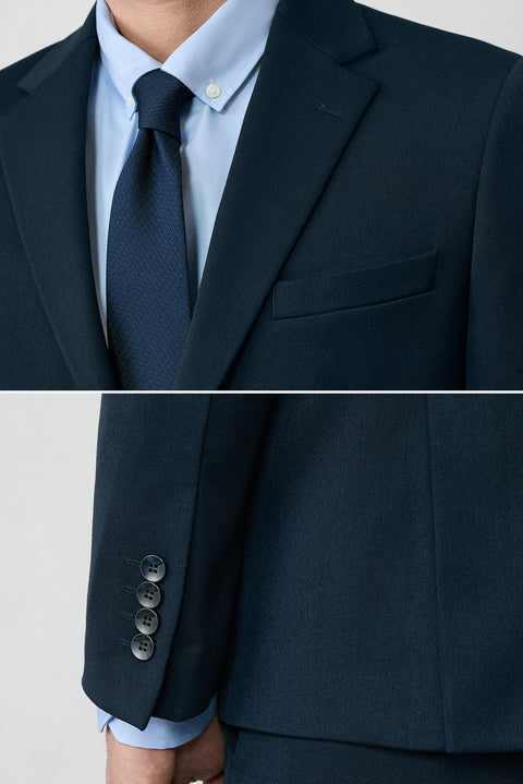 Koyu Lacivert 7 Drop Slim Fit Dar Kesim Mevsimlik Likralı Esnek Takım Elbise