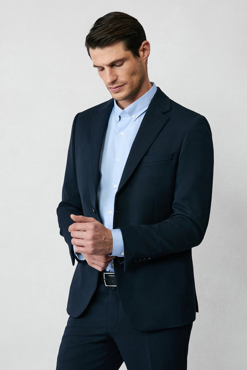 Koyu Lacivert 4 Drop Relaxed Fit Rahat Kesim Mevsimlik Likralı Esnek Takım Elbise