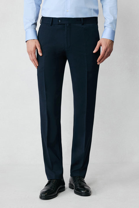 Dark Navy 6 Drop Regular Fit Standard Cut Seasonal Lycra Stretch Suit