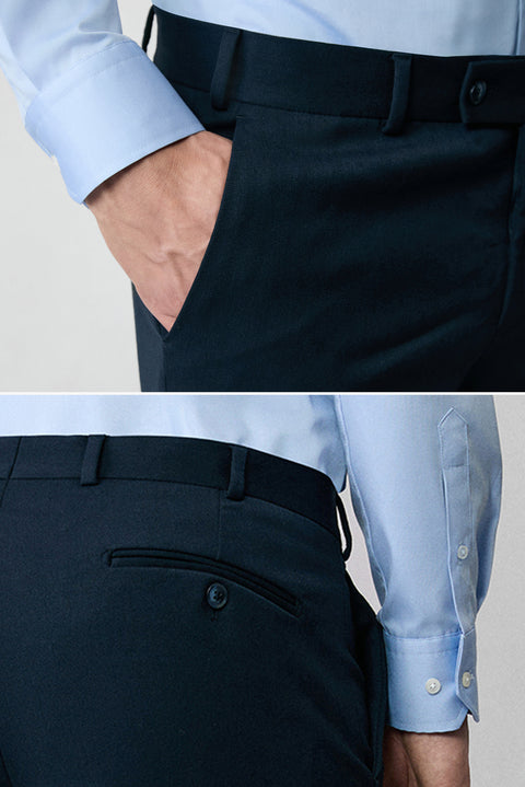 Koyu Lacivert 6 Drop Regular Fit Standart Kesim Mevsimlik Likralı Esnek Takım Elbise