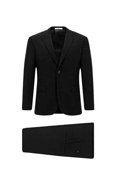  Siyah Relaxed Fit Rahat Kesim Klasik Takım Elbise