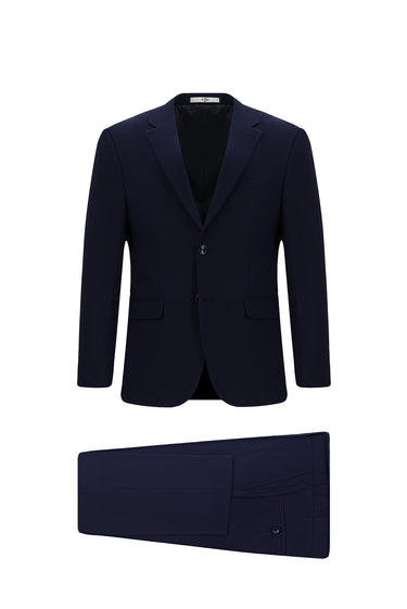  Orta Lacivert Slim Fit Dar Kesim Klasik Takım Elbise