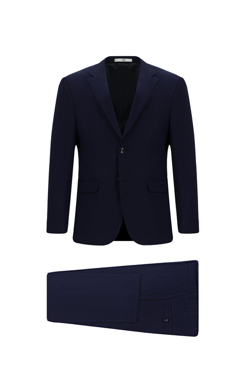 Orta Lacivert 7 Drop Slim Fit Dar Kesim Takım Elbise