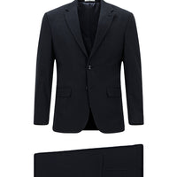 Siyah Lacivert 7 Drop Slim Fit Dar Kesim Klasik Takım Elbise