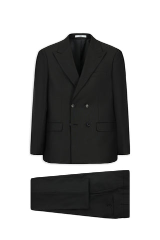  Siyah Regular Fit Kruvaze Takım Elbise