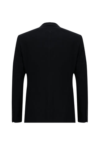  Siyah Lacivert Slim Fit Dar Kesim Kombinli Yelekli Takım Elbise