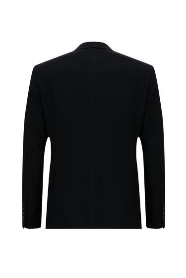 Siyah Lacivert Slim Fit Dar Kesim Kombinli Yelekli Takım Elbise