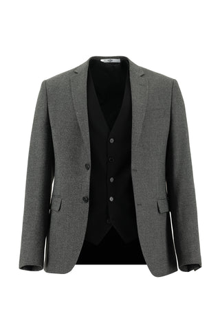  Koyu Antrasit Super Slim Fit Ekstra Dar Kesim Kombinli Yelekli Takım Elbise