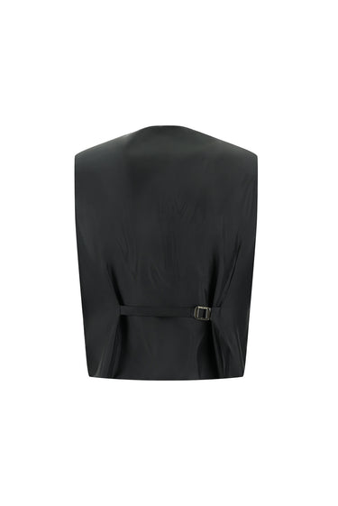 Koyu Antrasit Super Slim Fit Ekstra Dar Kesim Kombinli Yelekli Takım Elbise