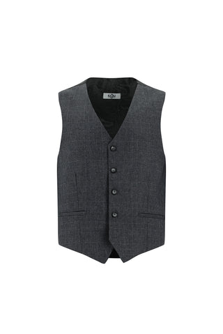 Koyu Füme 7 Drop Super Slim Fit Eksra Dar Kesim Yelekli Kombinli Takım Elbise