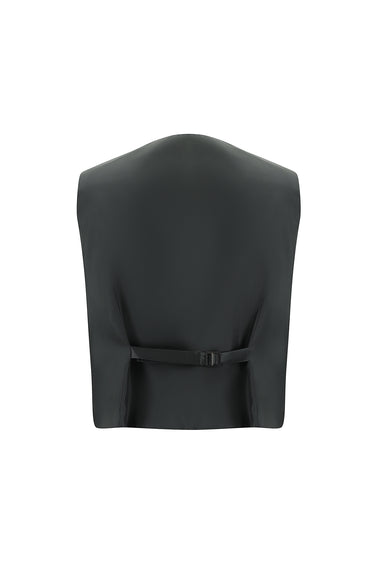 Koyu Füme Super Slim Fit Ekstra Dar Kesim Yelekli Kombinli Takım Elbise