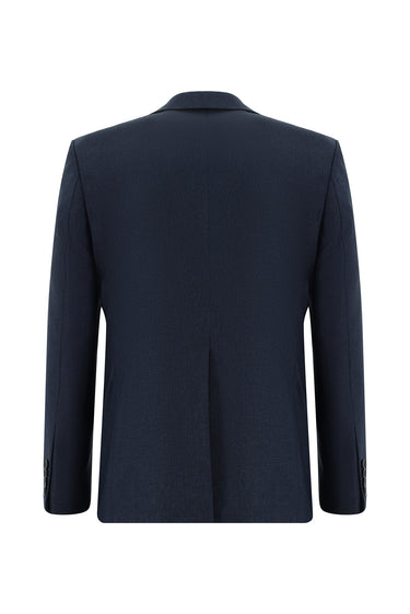 Koyu Lacivert Slim Fit Dar Kesim Yelekli Kombinli Takım Elbise
