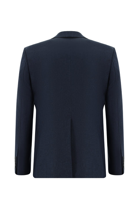 Koyu Lacivert 7 Drop Slim Fit Dar Kesim Yelekli Kombinli Takım Elbise